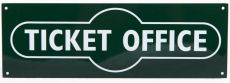 Railway enamel Ticket Office sign.