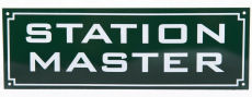 Railway Station Station Master enamel sign.